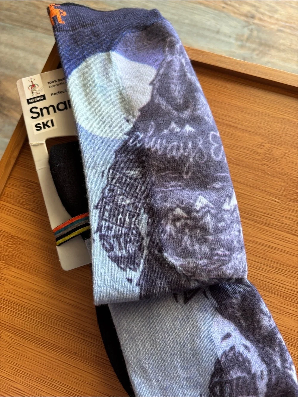 Smartwool Unisex Over Calf  Socks - Blue Gradient Bear Pattern